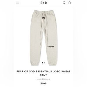 Fear Of God Essentials Oatmeal Sweatpants